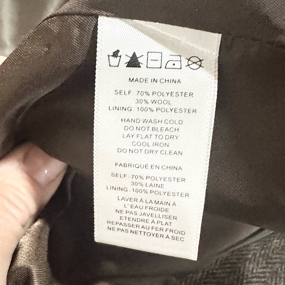 Paper Crane Brown Wool Blend Twill Double Breasted Blazer Jacket Size Small NWT - Picture 5 of 7